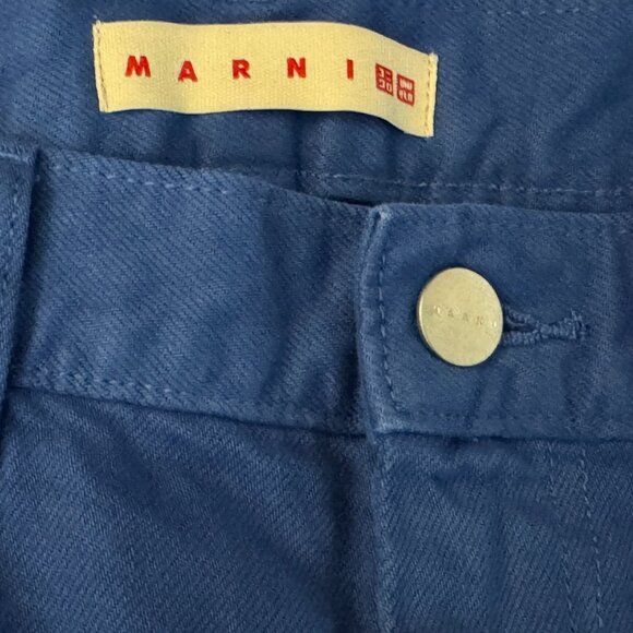 UNIQLO x MARNI 5-Pocket High Rise Baggy Denim Jeans, 100% Cotton, Cobalt Blue - Picture 11 of 15